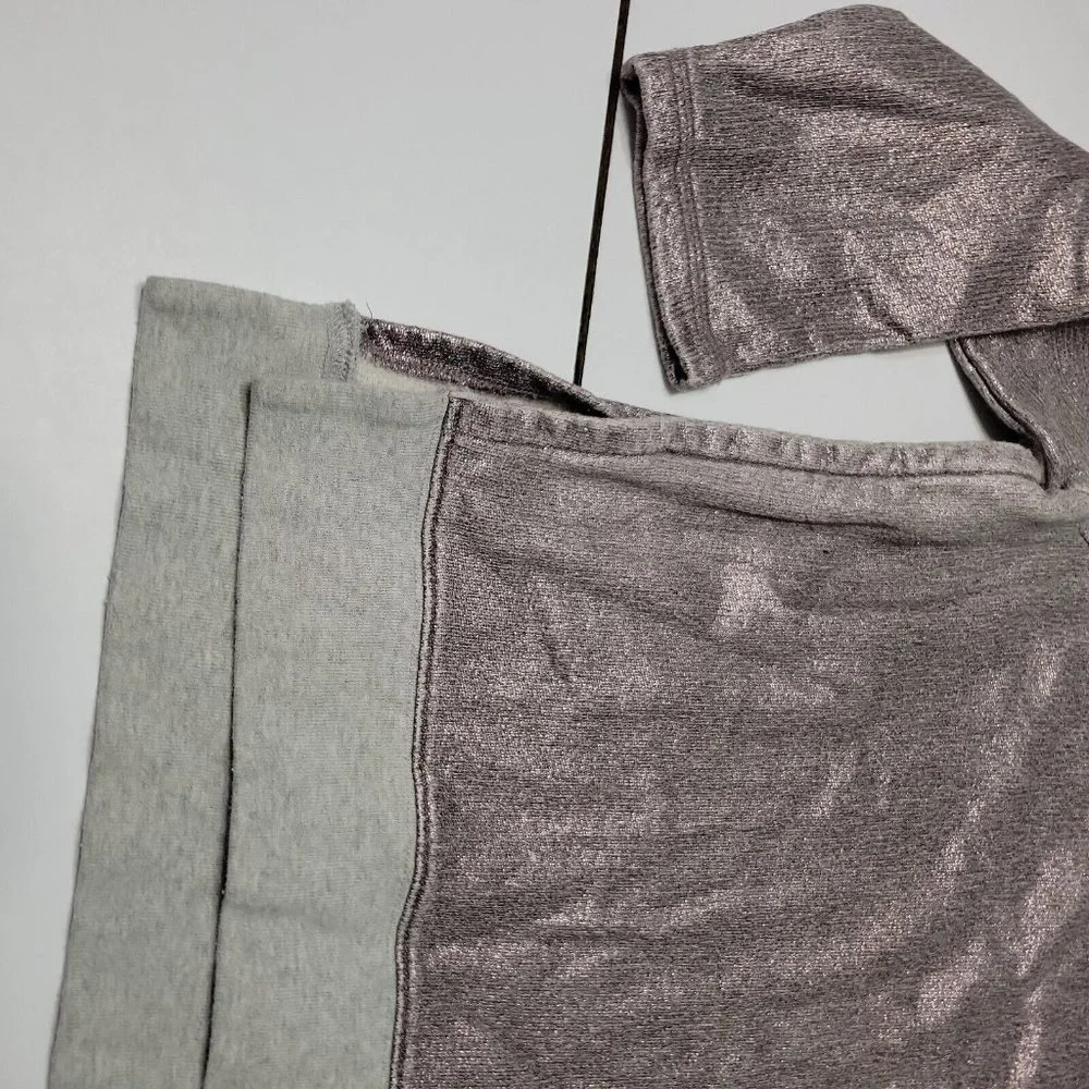 CrewCuts Sweater Girl 12 Grey Crew Neck 100 Cotton Sweatshirt High Low Split Hem - Picture 3 of 12